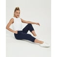 thumbnail image 3 of Stelle Women's Cotton Capri Joggers Pants with Side Pockets Workout Sweatpants,Drawstring Waist Running Yoga Athletic Tapered Casual Pants Lightweight Lounge Pants 20",XS-XXL Navy, 3 of 7