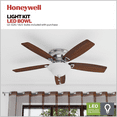 thumbnail image 6 of Honeywell Glen Alden 52" Nickel Low Profile Ceiling Fan with 5 Blades, Bowl Light Kit, Pull Chains & Reverse Airflow, 6 of 11
