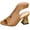 Gold, variant on Women's Chunky Block Heel Sandals Open Toe Slip On Slingback Ankle Booties for Casual Outdoor Brown