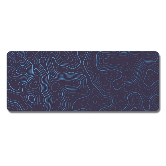 Topographic Contour Extended Big Mouse Pad Computer Keyboard Mouse Mat Mousepad with 2mm Non-Slip 11.8x31.5Inch A
