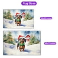 thumbnail image 5 of Hello Winter Dachshund Frosty Morning Walk Welcome Snowy Christmas Indoor Rug Wiener Dog Lover Gifts Idea Carpet Living Bed Room Sofa Home Decor - 02018, 5 of 5
