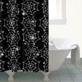 thumbnail image 4 of Halloween Black and White Spider Webs and Spiders Shower Curtain 72"x84" ,Bathroom Decorative Shower Curtains Set with 12 Hooks,Modern Waterproof Washable Shower Curtain, 4 of 6