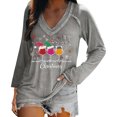 thumbnail image 2 of EchfiProm Womens Christmas Tops Gray Holiday V Neck Long Sleeve Christmas Tree Xmas T Shirts for Women, 2 of 6