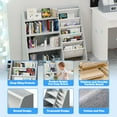 thumbnail image 7 of Hironpal Kids Bookshelf, 4 Tier Storage Book Rack and Five Layer Sling Bookshelf for Playroom,Gray, 7 of 7
