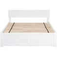 thumbnail image 4 of Leo & Lacey Transitional Solid Wood Urban Queen Storage Platform Bed in White, 4 of 8