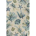thumbnail image 1 of HomeRoots 353848 3 ft. 3 in. x 5 ft. 3 in. UV-Treated Polypropylene Ivory & Blue Area Rug, 1 of 1