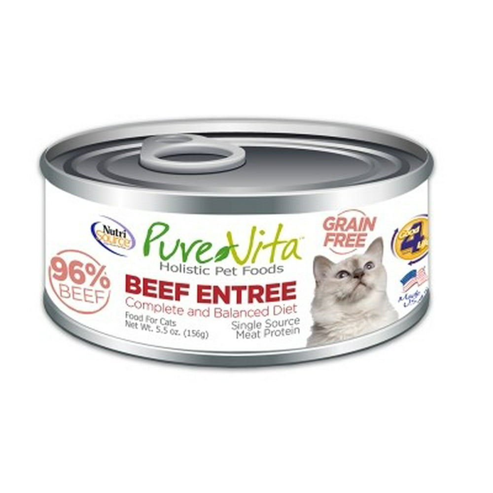 PureVita Grain Free Beef & Beef Liver Adult Wet Cat Food, 5.5 Oz