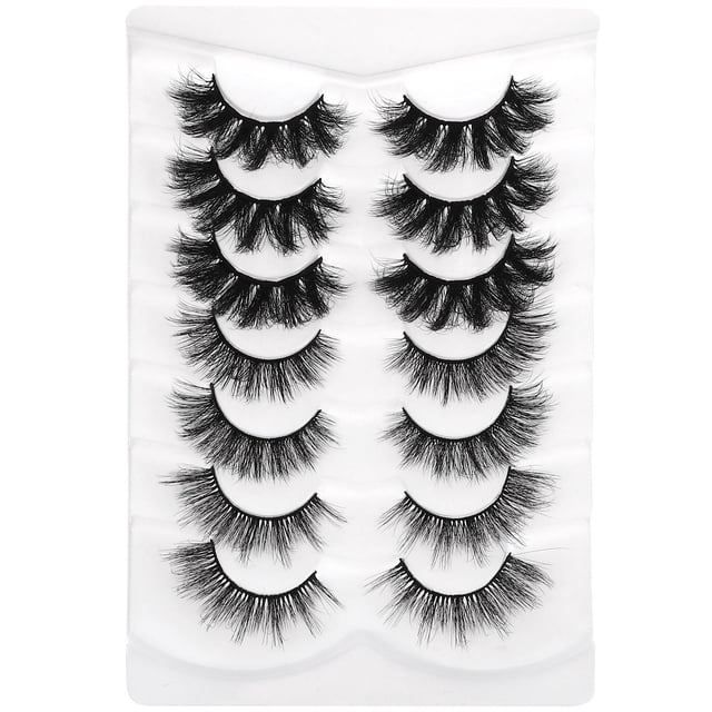 BESTYASH 7Pares De Pestañas Postizas Negras Ligeras Para Maquillaje Con Aspecto Natural