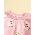 thumbnail image 4 of TSEXIEFOOFU Infant Baby Girls Christmas Romper Santa Print Round Neck Long Sleeve Bodysuits, 4 of 9