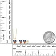 thumbnail image 2 of Gem Stone King 14K Yellow Gold Blue Created Sapphire and Orange Sapphire 3 Stone Pendant and Earrings Jewelry Set for Women (1.32 Cttw, Round 3MM, with 18 inch Chain), 2 of 3