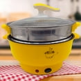 thumbnail image 1 of 2-in-1 Electric Frying Pan & Momos Steamer - Multicolor, Non Stick, 1.8 Liters | Double Layer Multifunctional Hot Pot With Lid For Steaming, Frying & Versatile Cooking - Gas & Induction Base, 1 of 5