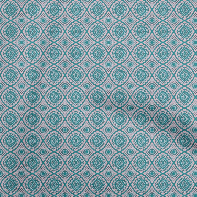 oneOone Polyester Lycra Dark Teal Green Fabric Block Fabric For Sewing Printed Craft Fabric By The Yard 56 Inch Wide
