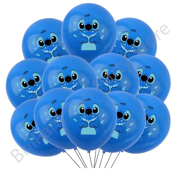 Disney-globos de látex de Lilo & Stitch para fiesta, conjunto de 12 pulgadas para Baby Shower, decoraciones para fiesta de cumpleaños de niño y niña, juguete para regalo, 12 piezas