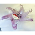 thumbnail image 4 of Italian Murano Glass Open Dish Bowl Flower Italy Creamy Plum 10", 4 of 5