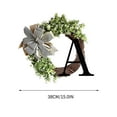 thumbnail image 2 of Personalized Alphabet Wreath Door Hanger | 26 Letter Options | Rattan Ring with Knot Pendant | 15 Inch Wall & Window Decoration | Home Entryway Decor, 2 of 4
