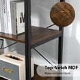 thumbnail image 4 of Tcbosik Industrial Storage Bookcase, Wood Display Rack with 2 Drawers, Freestanding Shelf Units with Metal Frame, Bookshelf with 3 Open Shelves for Home Office Living Room Bedroom, Rustic Brown, 4 of 10