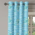 thumbnail image 2 of Ambesonne Animal Grommet Curtain, Cartoon Seahorses, 50" x 96", Blue, 2 of 6