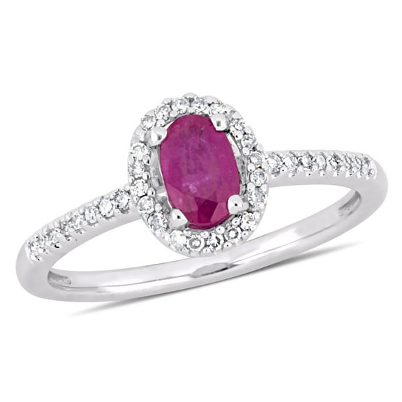 Everly Women's Ruby 10K White Gold Engagement Ring