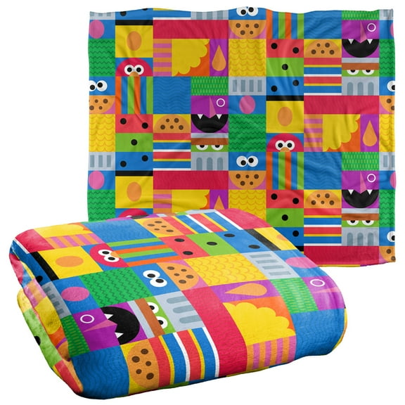 Sesame Street Squares Officially Licensed Silky Touch Super Soft Throw Blanket 50' x 60'