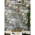 thumbnail image 3 of Dundee Deco 3D Wall Panels - Cladding, Grey Pewter Blonde Stone Look Wall Paneling, Styrofoam Facing for Interior and Exterior Applications, DIY, Set of 10, Covers 54 sq ft, 3 of 10