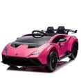 thumbnail image 5 of Lamborghini 24V Powered Ride On Car, Lamborghini Electric Cars Ride On Toy for Kids 3-6, 24V Ride Ons with Remote Control, 4 Wheelers Electric Car Toy for Kids, Bluetooth, 360° Spin, LED Lights, Pink, 5 of 7