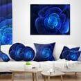 thumbnail image 4 of Designart Bright Blue Fractal Flower in Dark - Floral Throw Pillow - 18x18, 4 of 5