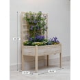 thumbnail image 2 of SOLLED Cedar Raised Garden Bed with Trellis 46x23x65 Inch Elevated Planter Box with Legs and Liner for Patio Balcony Backyard, Natural Wood, 2 of 8