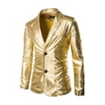 thumbnail image 1 of Traje de hombre de una hilera de botones, pequeño, con un solo botón, ropa de rendimiento de color bronce brillante, abrigo moderno, 1 of 3