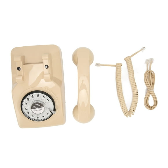 Retro Rotating Phone, Vintage Landline Telephone with Mechanical Ringer Speaker and Function for Home Office Hotel