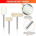 thumbnail image 2 of 110Pcs Wool Felt Polishing Buffing Pads Waxing Head Wheel for Dremel Accessories, 2 of 8