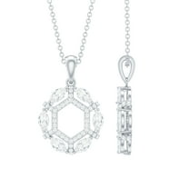 Rosec Jewels Lab Grown Diamond Cocktail Pendant Necklace for Women (EF-VS Quality Certified), 925 Sterling Silver