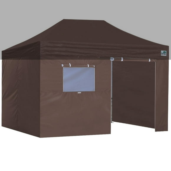 Eurmax Usa Full Zippered Walls For 10 X 15 Easy Pop Up Canopy Tent Enclosure Sidewall Kit With Roller Up Mesh Window And Door 4 Walls Only Not Including Frame And Top(Cocoa)