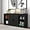 Black, variant on SSyao Bar Cabinet with Barn 2 Sliding Doors Buffet Farmhouse Storage Cabinet TV Stand (Black)
