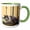 Green/White, variant on 3drose, Mexico, San Miguel De Allende. Cat on Steps - Sa13 Jeg0464 - Julie Eggers, 11oz Two-tone Black Mug
