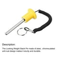 thumbnail image 3 of Uxcell 8mm x 80mm Weight Stack Pin with Pull Rope Magnetic Strength Training Equipment Accessories Yellow, 3 of 5