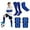Blue, variant on Kids Soccer Socks with Shin Guards Arm Sleeves for Youth Teens Soccer Protection Defender Gear for 4-16 Years Old Girls Boys