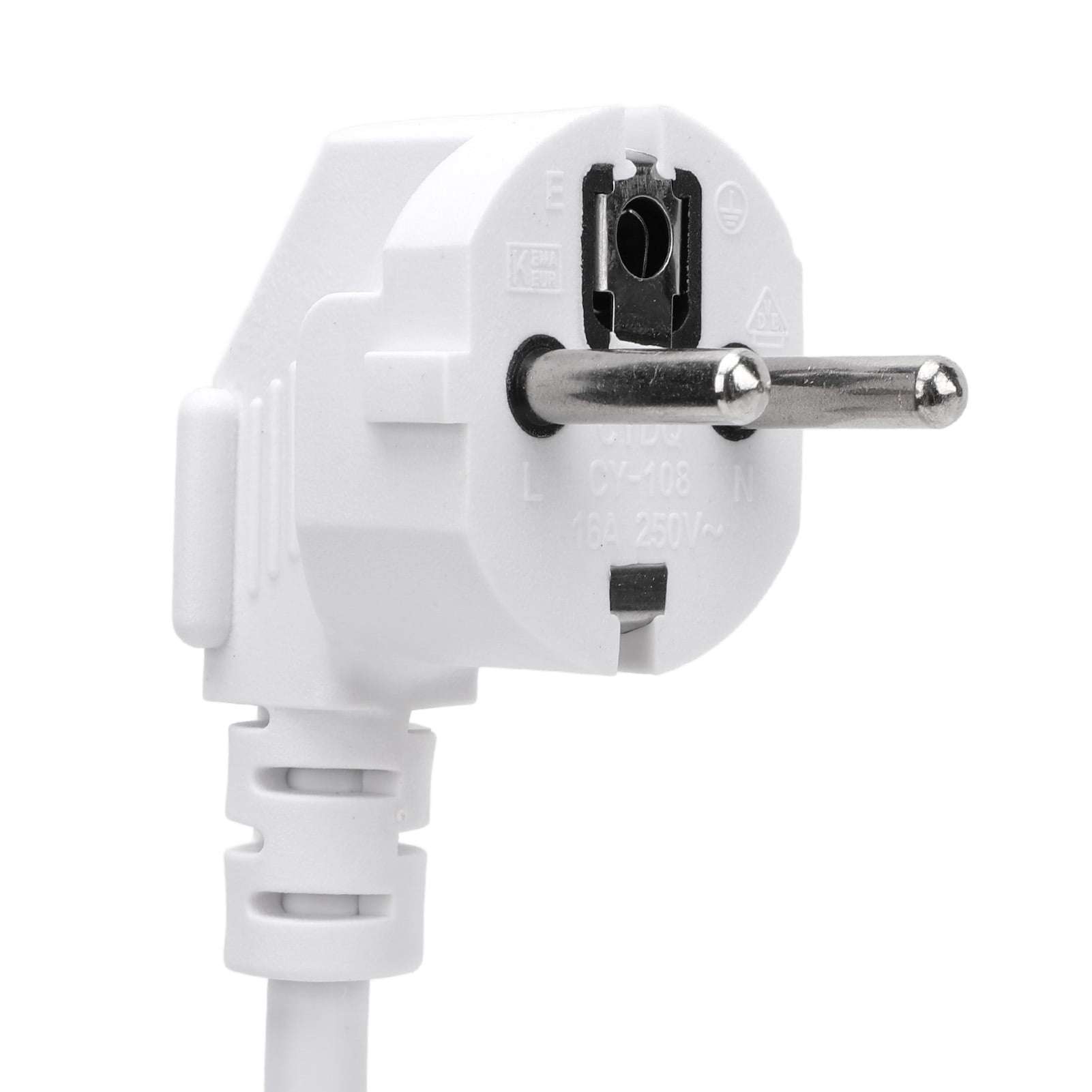 Suodoka 3-Way Power Socket Extender with Independent Switches, Multi-Outlet Adapter with 2 Prong EU Plug, 220V Grounding Electrical Outlet Receptacle for Home and Office, White