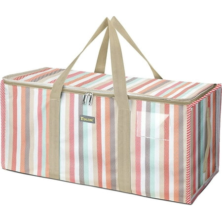 

Extra Large Storage Tote with Zippers & Carrying Handles Heavy-Duty Oxford Fabric Moving Bags for Laundry Space Saving