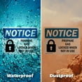 thumbnail image 6 of (2 Pack) Propane Cage Locked When Not In Use OSHA Notice Sign 14 Inch X 10 Inch Indoor / Outdoor Rust-Free Aluminum Metal Signs for Workplace, Workshop, and Construction Site, Made in the USA, 6 of 8