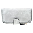 thumbnail image 1 of Cartera para mujer de piel sintética, multiusos, con ranuras para múltiples tarjetas, gran capacidad, moderna, color gris, talla única, 1 of 14
