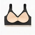 thumbnail image 5 of HomeDM 2 Pack Womens Seamless Bras Full Coverage No Underwire Supportive T-Shirt Bras Comfort Push Up Bralettes, Black, 2XL, 5 of 6