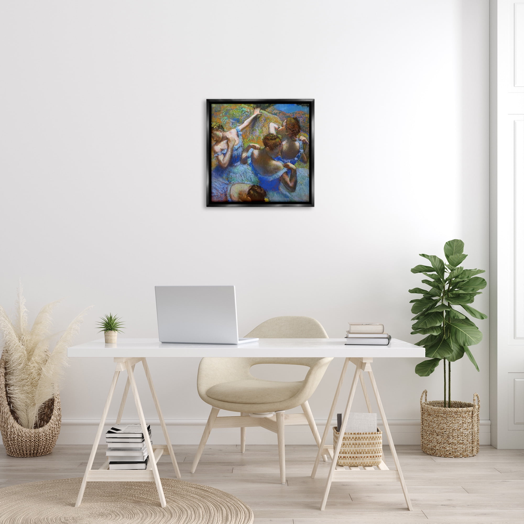 Stupell Industries Ballet Dancers Classic Degas Painting Abstract Painting Black Floater Framed Canvas Art Print Wall Art, 25 x 25