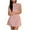 Pink, variant on Women's Mock Neck Sleeveless Slim Fit Flared Mini Sundress with Back Zipper Solid Color Casual Comfortable Breathable Summer Dress for All Occasion Dresses