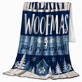 thumbnail image 2 of Merry Woofmas Holiday Dog Lover Rustic Dog Dad, Festive Pet Portrait Pattern, Warm Flannel Blanket for Cabin and Lodge, Dog Lovers Father's Day Gift, Pet Lover Home Decor, 2 of 9