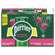PERRIER Raspberry Carbonated Natural Spring Water with Natural Flavour, No Calories, No Sweeteners, No Sodium, Can 2.64 kg
