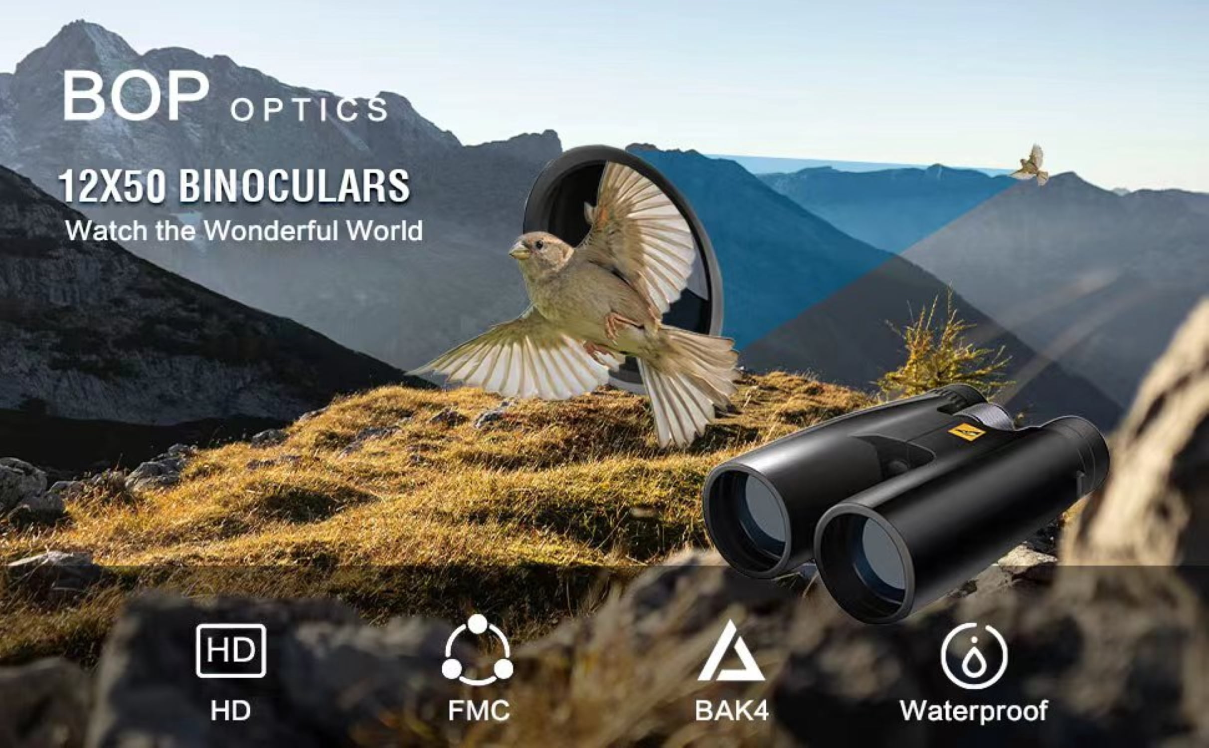 Binoculars for Adults High Powered Birds of Prey - 12x50 Binoculars for Kids with Carrying Case and Strap - Binoculars for Bird Watching, Binoculars for Cruise Ship, Travel Essentials and Camping Gear