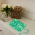 thumbnail image 4 of Bolsa de rollo de joyería de flores bordadas a mano Bolsa de almacenamiento de cosméticos bordada Brocado Organizador de maquillaje con corbata Cerrar para viajes (Verde), 4 of 8
