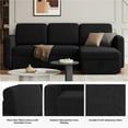 thumbnail image 4 of Yaheetech L Shaped Convertible Sectional Sofa with Storage Compartment & USB Ports, Black, 4 of 5