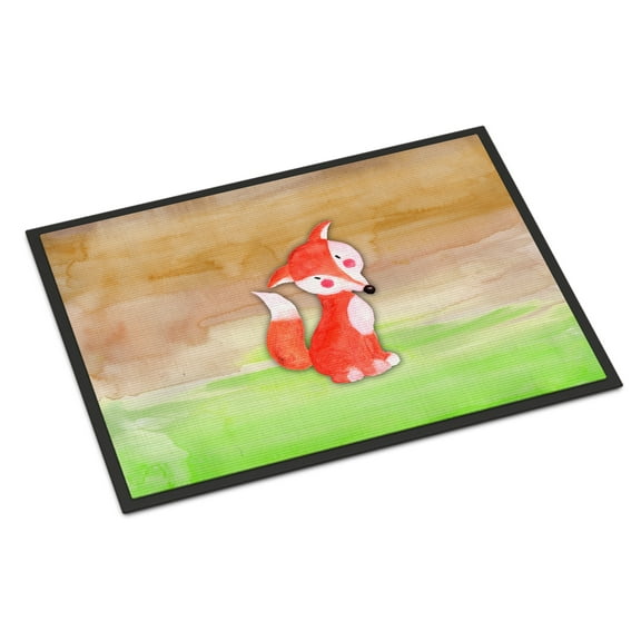 Fox Watercolor Doormat 18x27
