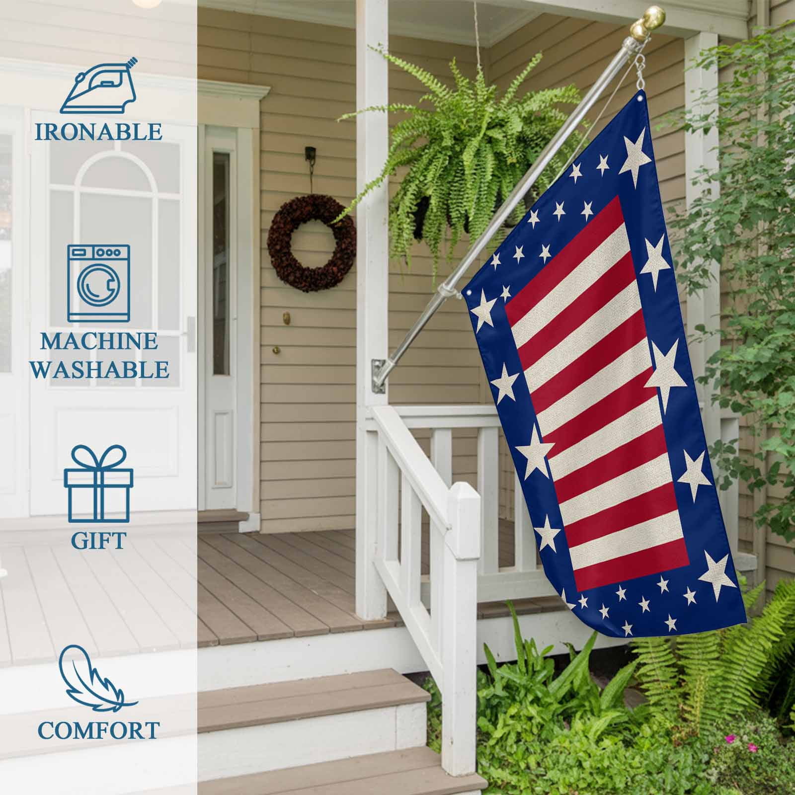 4th of July Flags for Outside 3x5 ft USA Flag Retro Outdoor Flags Double Sided Grommets House Banner Stripes Stars Red Blue White Patio Yard Flag for Outdoor Party Porch Independence Day Decor